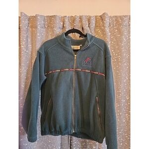 Vintage 90s Icicle Creek Fleece Jacket Mens Med Green Full Zip Made In Canada
